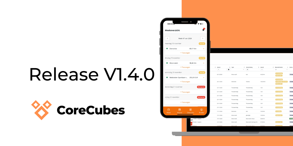 Release V1.4 van de declaratie oplossing