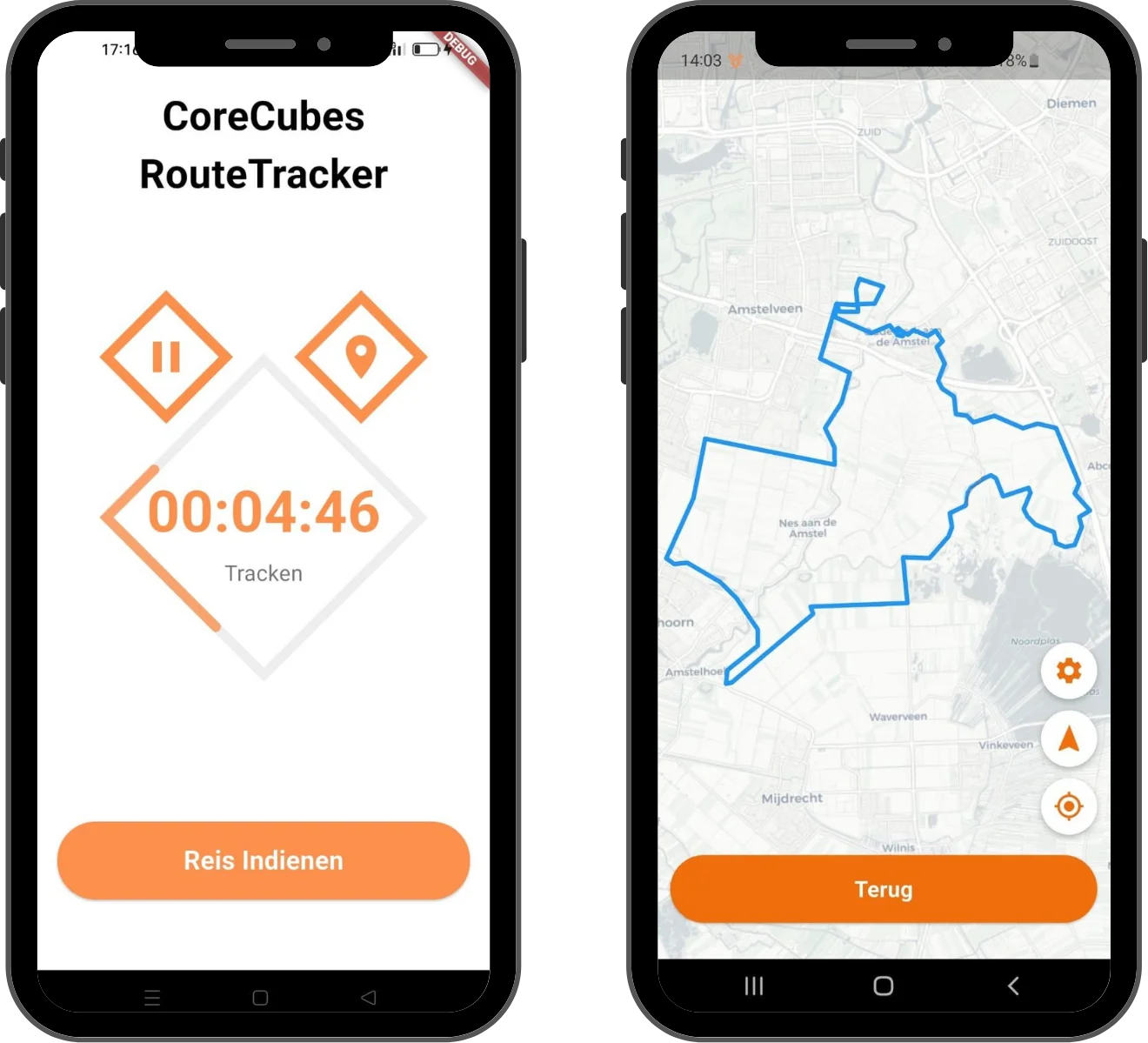 CoreCubes RouteTracker automatische ritregistratie